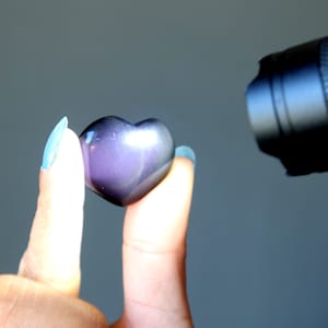 Rainbow Obsidian Heart Black Beauty Puffy Love Gemstone