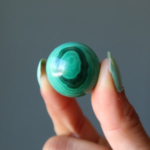 Malachite Sphere Bullseye on Love Banded Green Crystal Ball