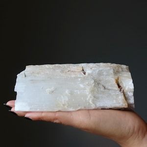 Selenite Raw Crystal Charger Hefty Log Satin Spar
