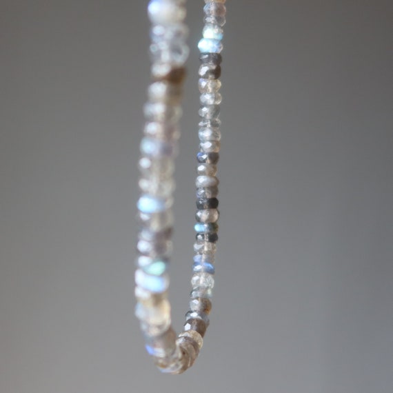 Labradorite Necklace Rainbow Faceted Gemstone Bea… - image 1