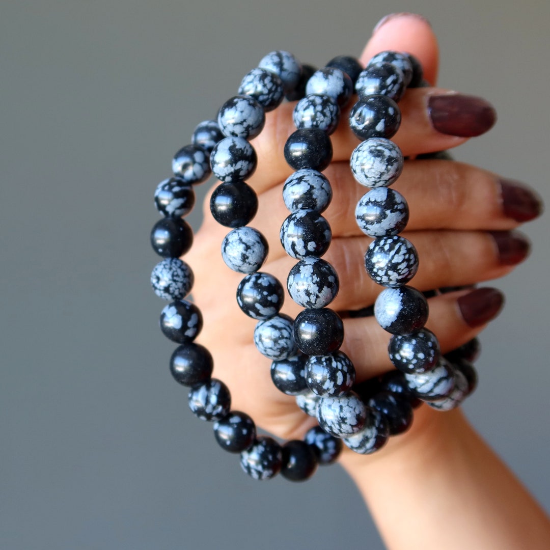 14kgfスノーフレークオブシディアンブレスレット 14kgfスノーフレークオブシディアンブレスレット - メルカリ