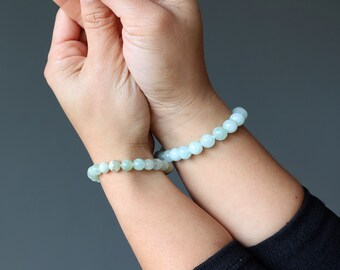 Bracelet aigue-marine sereine vert calmant cristal pierre gemme