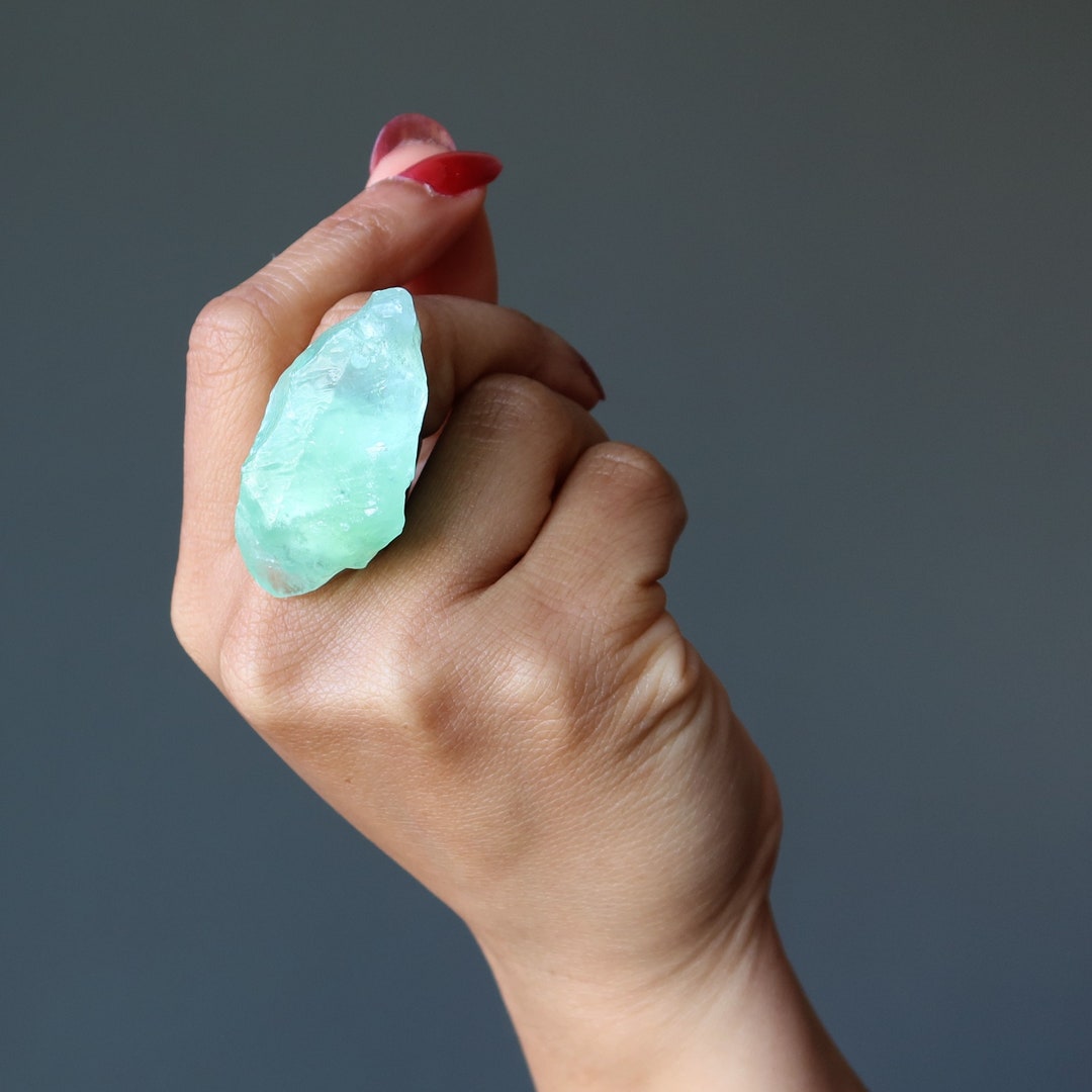 Green Calcite Ring Rock Candy Raw Crystal Adjustable Bronze - Etsy