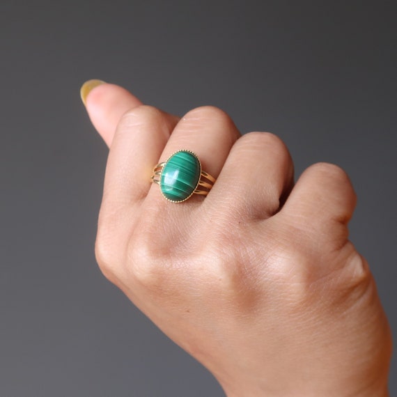 Malachite Ring in Adjustable Gold - image 7