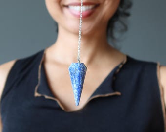 Lapis lazuli-slinger luxe blauwe edelsteen sterlingzilver kristal