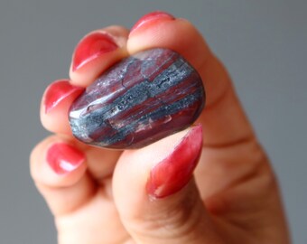 Hematite Tumbled Stone Red Jasper Combination Crystal