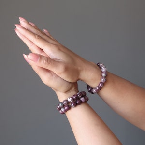 Tourmaline Bracelet Genuine Round Pink White Love Gemstone