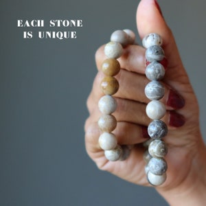 Fossilized Coral Bracelet Deep Sea Vibration Protective Brown Gems