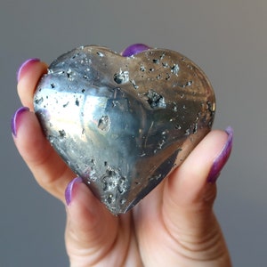 Pyrite Heart Glistening Love Strength Stone Gold Abundance