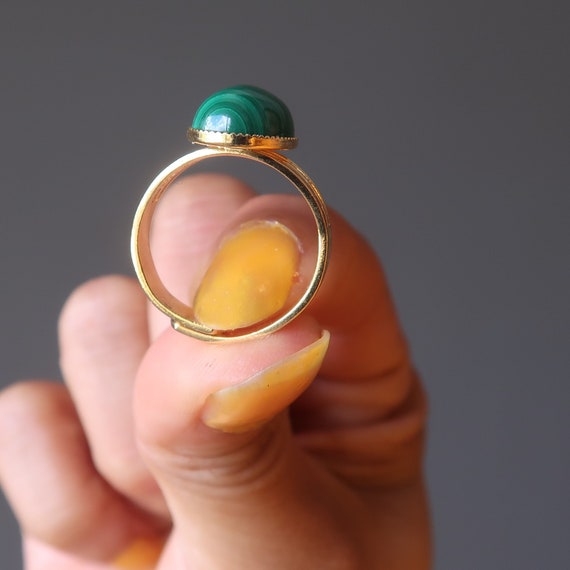 Malachite Ring in Adjustable Gold - image 3
