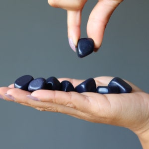 Blue Goldstone Tumbled Stones Glitter Charm Copper Crystal