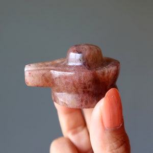 Red Aventurine Shivling Lord Shiva Yang Power Stone Carving