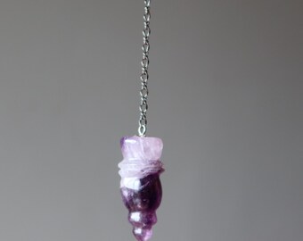 Amethyst Pendulum Purple Carved Healing Crystal