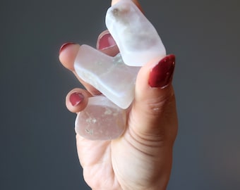 Pierre de télévision Ulexite, cristal poli du troisième œil