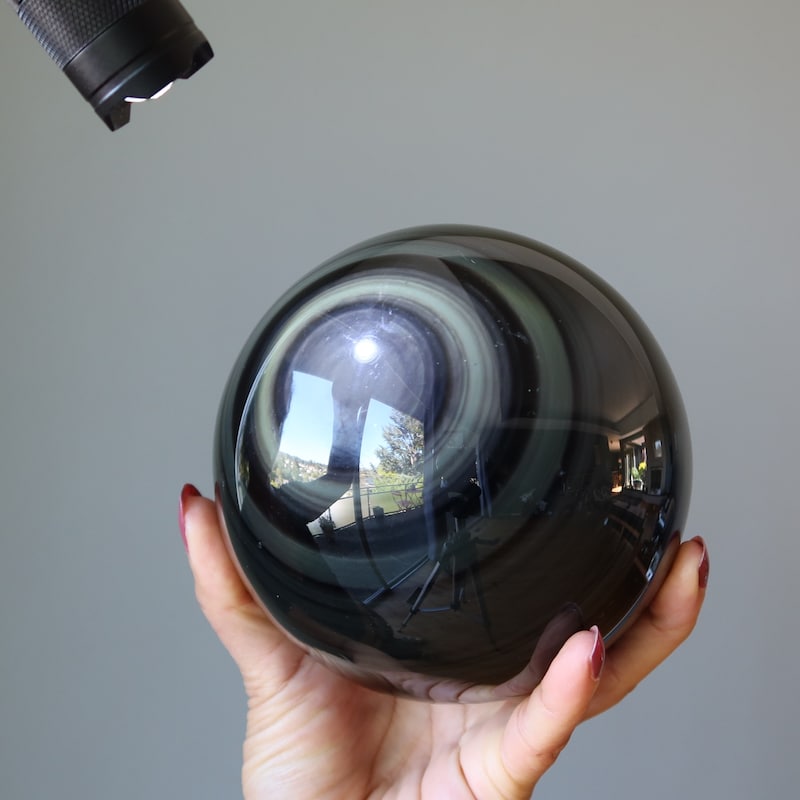 Obsidian Sphere - Etsy