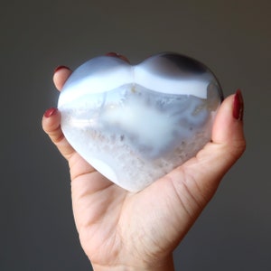 Blauer Spitzen-Achat-Herz Passende Wellen und Vibes Love Crystal Erfolg