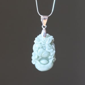 Jade Necklace Horse Nephrite Sterling Silver