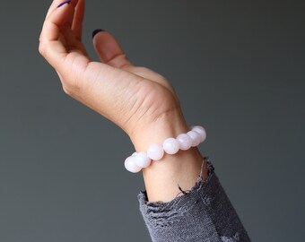 Rose Quartz Bracelet Creamy Dreamy Pink Romance Stone