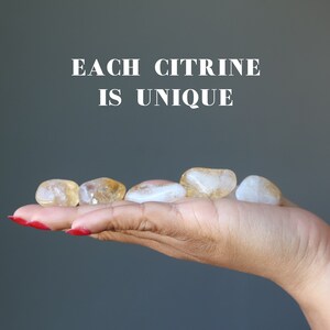 Citrine Tumbled Stone Shiny Yellow Abundance Crystal