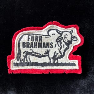 Vintage Mascot Cow Furr High School Brahmans Patch Houston Texas Cloth Back Sew