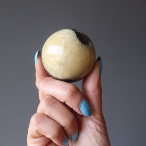 Septarian Sphere Yellow Brown Dragon Stone Crystal Ball