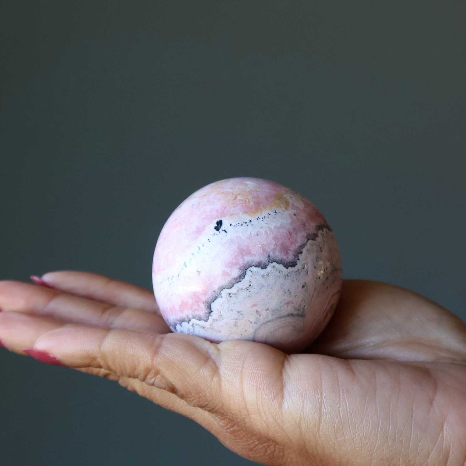 Rhodonite Sphere Wild Lover Soulmate Pink Crystal Ball - Etsy
