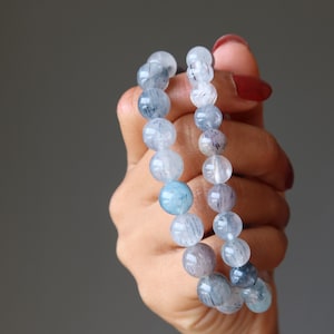 Rutilated Quartz Bracelet Brave Beauty in Blue Rare Healing Gems