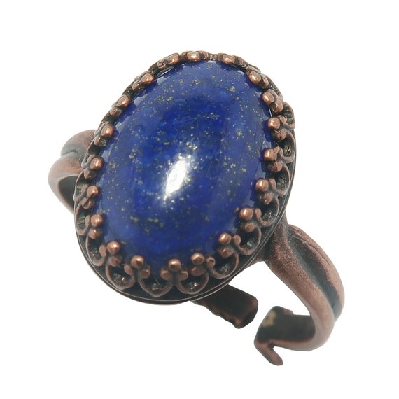 Lapis Lazuli Ring in Adjustable Antique Copper - image 7