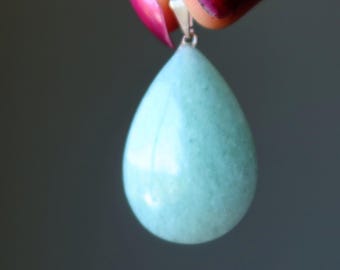 Green Aventurine Pendant Drop of Dollars Silver