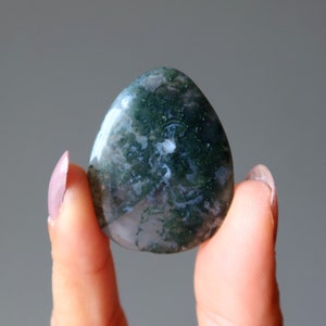 Cabochon d&#39;agate mousse verte poire Promotions Job Crystal