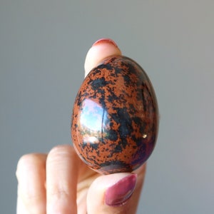 Mahogany Obsidian Egg Spiritual Protection Stone