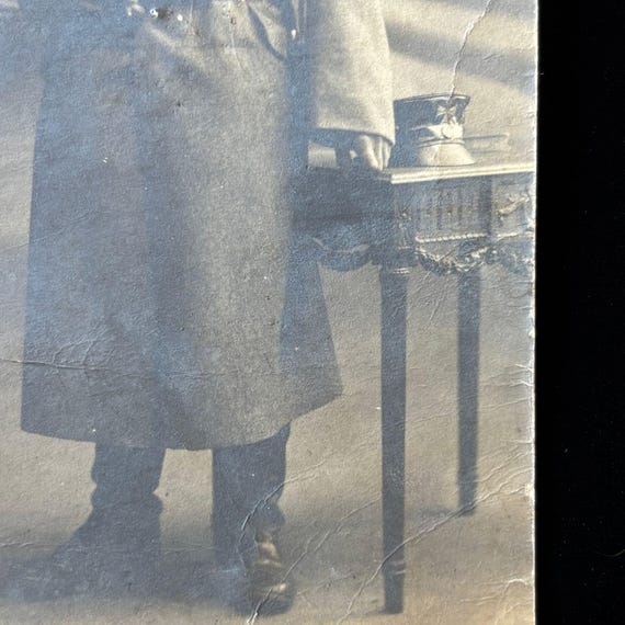 Antique Postcard RPPC WWI German Soldier Imperial Army Greatcoat