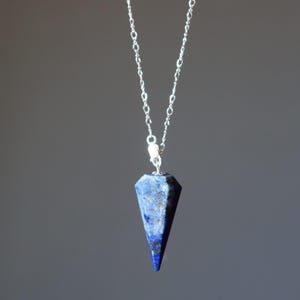 Lapis Necklace Pendulum of Intuition Sterling Silver