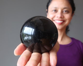 Black Tourmaline Sphere Protection Stone Crystal Ball