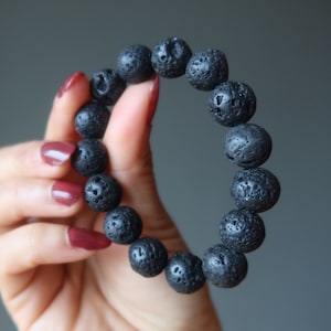 Lava Bracelet Volcano Black Protection Healing Crystal Oil Diffuser