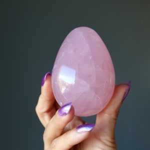 Rose Quartz Egg Dancing Star Deep Pink Love Crystal