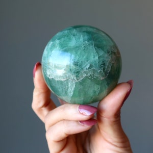Fluorite Sphere Green Gazing Crystal Ball Gemstone