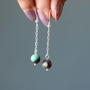 Chrysocolla Earrings Awareness Earth Gem Sterling Silver