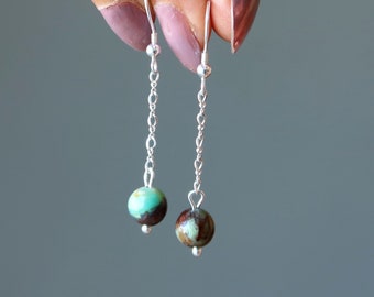 Chrysocolla Earrings Awareness Earth Gem Sterling Silver