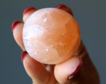 Orange Selenite Sphere Warm Creativity Crystal Ball