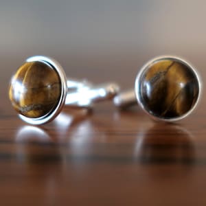 Silver Tiger Eye Cufflinks