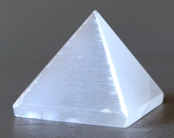 Selenite Pyramid Catcher of White Moonbeams Crystal
