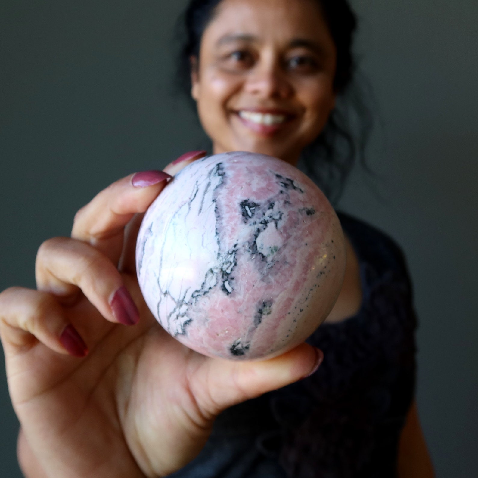 Rhodonite Sphere Wild Lover Soulmate Pink Crystal Ball - Etsy