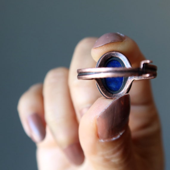 Lapis Lazuli Ring in Adjustable Antique Copper - image 2