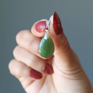 Jade Pendant My Lucky Day Green Nephrite Canadian Teardrop