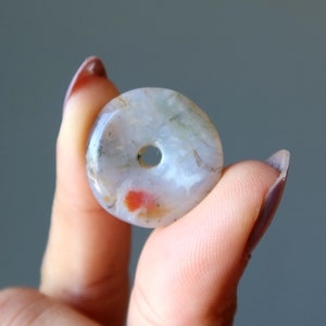 White Moss Agate Gemstone Donut Vivid Creator Carnelian Stone