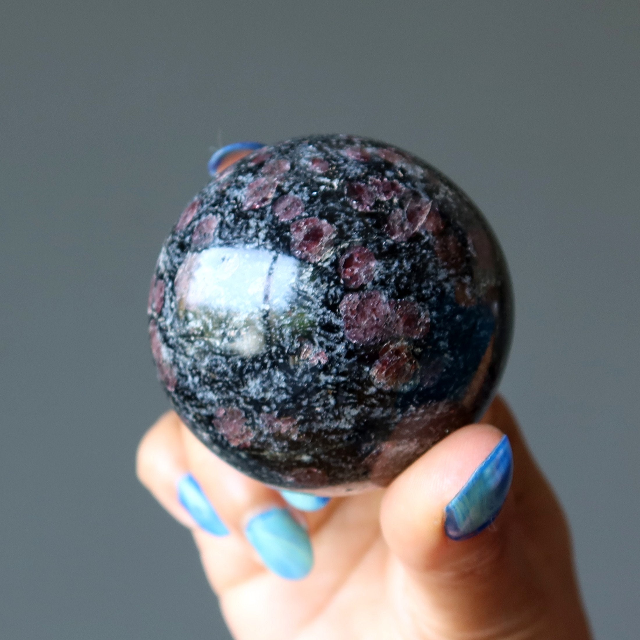 Spinel Sphere Secret Black Biotite Schist Matrix Crystal Ball - Etsy