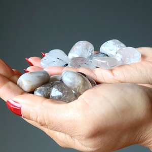 Crown Chakra Tumbled Stone Set Quartz Tourmaline Rutilated