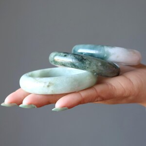 Jade Bangle Bracelet Abundance Real Green Jadeite Gemstone