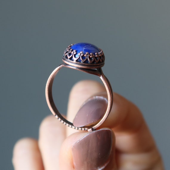 Lapis Lazuli Ring in Adjustable Antique Copper - image 5